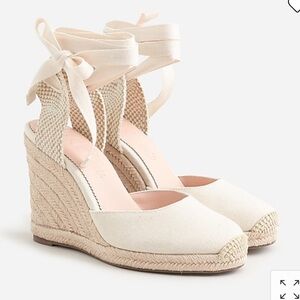 J. Crew Cream Wedge Espadrilles
